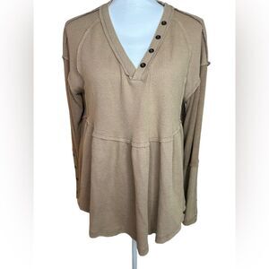 POL Waffle Long Sleeve Sweater